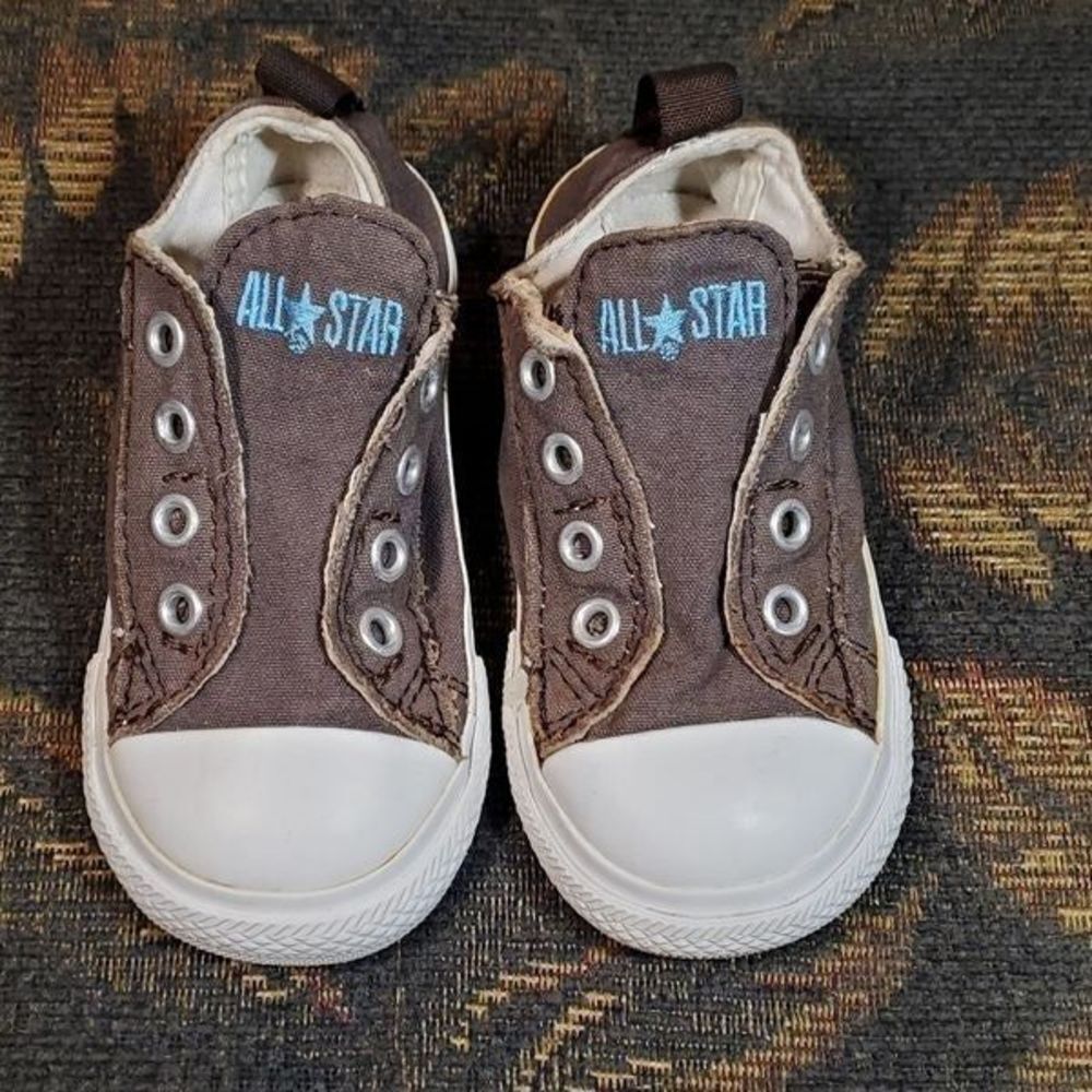 Converse Chuck Taylor All Stars- Dark Grey and Light Blue Slip-on Sneakers